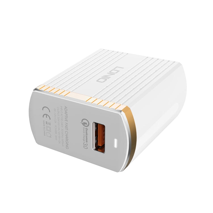 LDNIO A1302Q 2 in 1 18W QC3.0 USB Interface Grid Shape Travel Charger Mobile Phone Charger with Type-C / USB-C Data Cable, US Plug - free shipping - PMC TechLife - Order now!