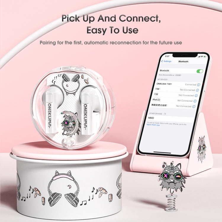 ONIKUMA T301 Transparent Cartoon Wireless Bluetooth Earphone(White) - free shipping - PMC TechLife - Order now!