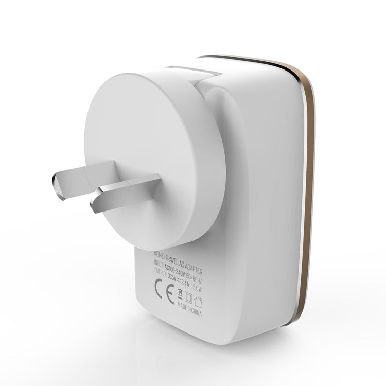 LDNIO A2204 2 in 1 12W Dual USB Interface Travel Charger Mobile Phone Charger with Micro USB Data Cable, AU Plug - free shipping - PMC TechLife - Order now!
