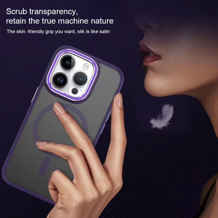 For iPhone 15 Pro Two-color Frosted MagSafe Magnetic Phone Case(Blue) - iPhone 15 Pro Cases by PMC TechLife | Online Shopping South Africa | PMC TechLife | Buy Now Pay Later Mobicred