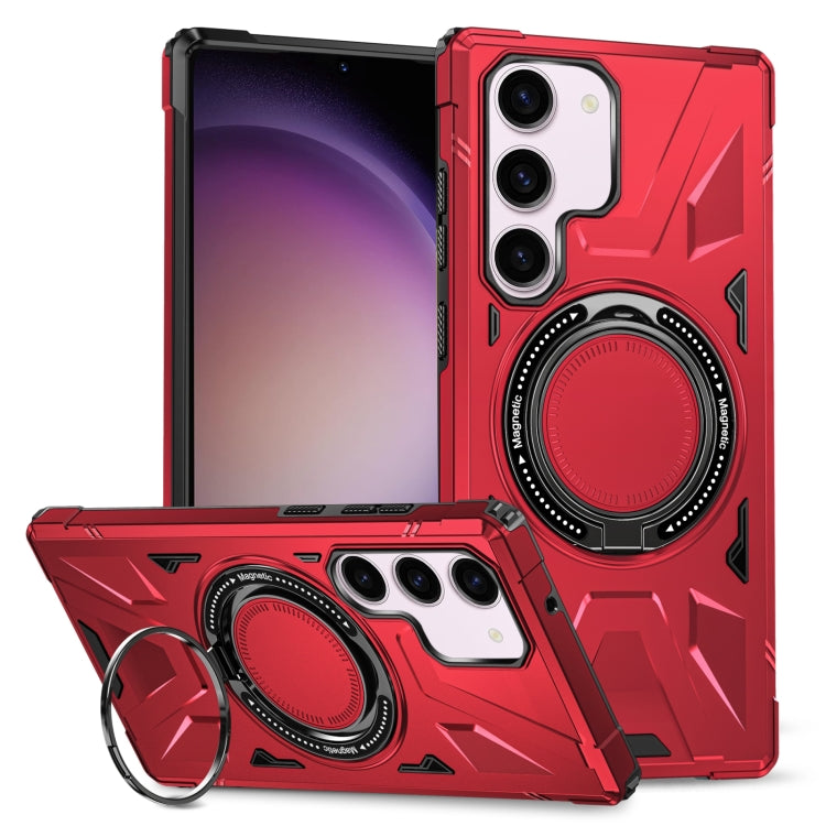 For Samsung Galaxy S23+ 5G MagSafe Magnetic Shockproof Phone Case with Ring Holder(Red) - Galaxy S23+ 5G Cases by PMC Jewellery | Online Shopping South Africa | PMC Jewellery