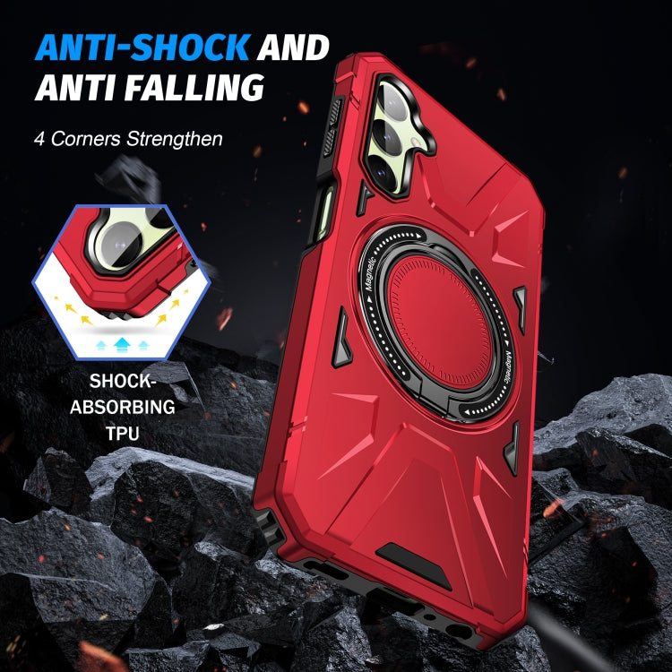 For Samsung Galaxy A24 5G MagSafe Magnetic Shockproof Phone Case with Ring Holder(Red) - Galaxy Phone Cases by PMC TechLife | Online Shopping South Africa | PMC TechLife | Buy Now Pay Later Mobicred