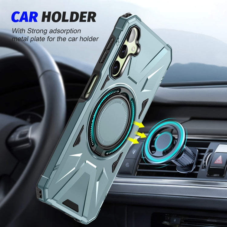 For Samsung Galaxy A24 5G MagSafe Magnetic Shockproof Phone Case with Ring Holder(Green) - free shipping - PMC TechLife - Order now!