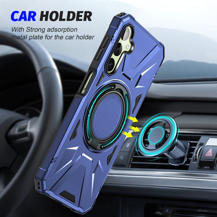 For Samsung Galaxy A24 4G/A25 5G MagSafe Magnetic Shockproof Phone Case with Ring Holder(Navy Blue) - Galaxy Phone Cases by PMC TechLife | Online Shopping South Africa | PMC TechLife