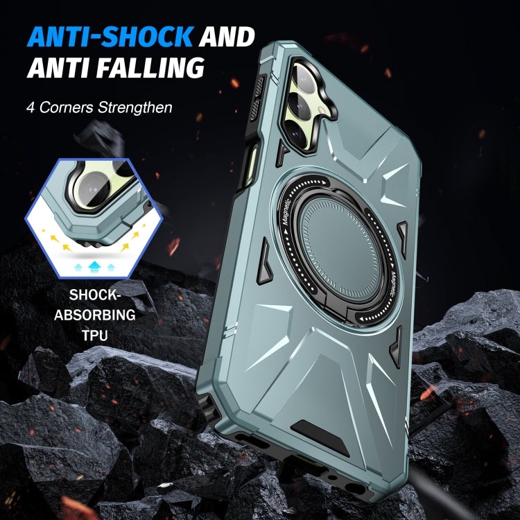 For Samsung Galaxy A24 4G/A25 5G MagSafe Magnetic Shockproof Phone Case with Ring Holder(Green) - Galaxy Phone Cases by PMC TechLife | Online Shopping South Africa | PMC TechLife | Buy Now Pay Later Mobicred