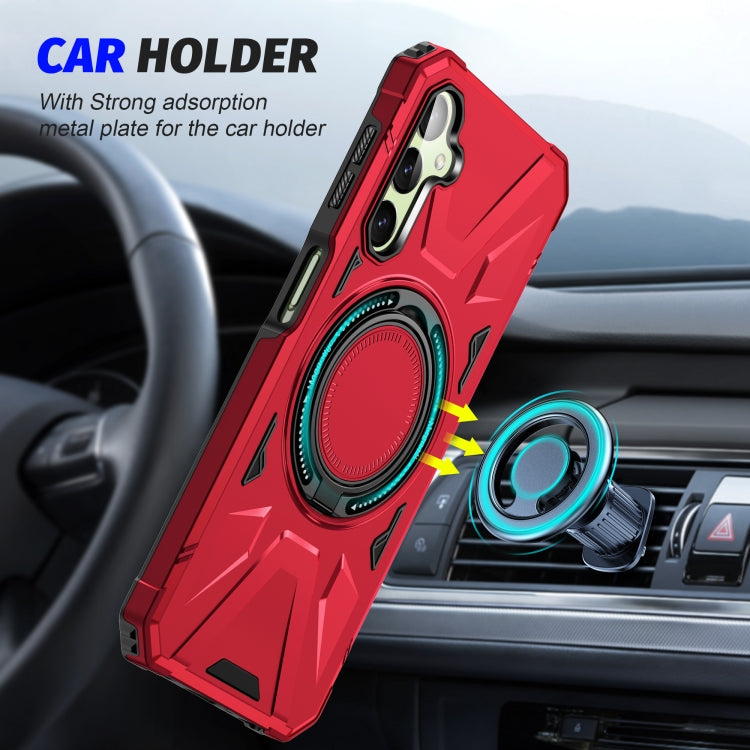For Samsung Galaxy A54 5G MagSafe Magnetic Shockproof Phone Case with Ring Holder(Red) - Galaxy Phone Cases by PMC TechLife | Online Shopping South Africa | PMC TechLife