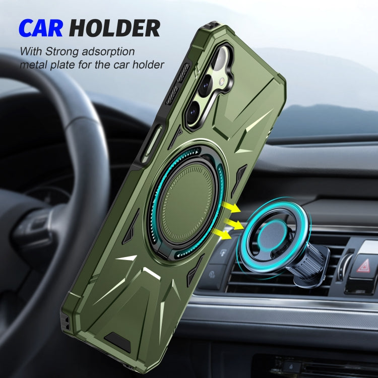 For Samsung Galaxy A54 5G MagSafe Magnetic Shockproof Phone Case with Ring Holder(Dark Green) - Galaxy Phone Cases by PMC TechLife | Online Shopping South Africa | PMC TechLife