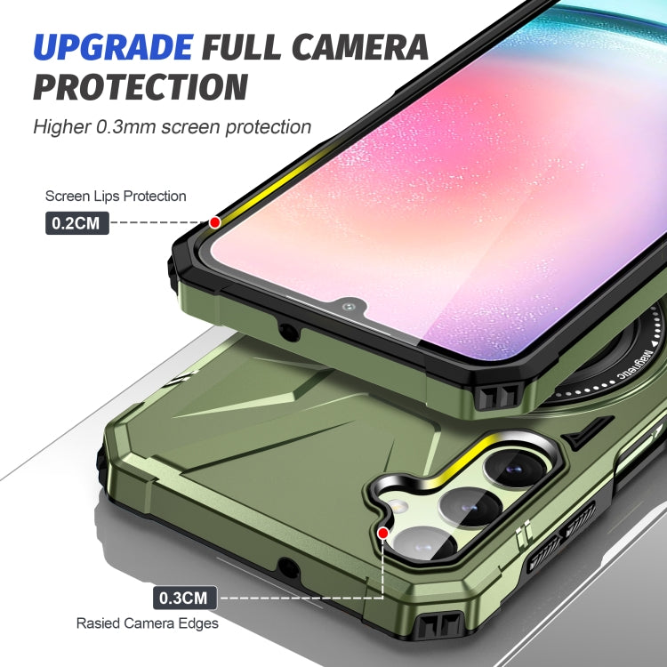 For Samsung Galaxy A54 5G MagSafe Magnetic Shockproof Phone Case with Ring Holder(Dark Green) - Galaxy Phone Cases by PMC TechLife | Online Shopping South Africa | PMC TechLife
