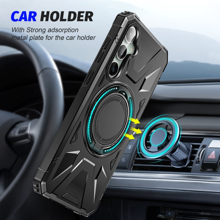 For Samsung Galaxy A15 MagSafe Magnetic Shockproof Phone Case with Ring Holder(Black) - Galaxy Phone Cases by PMC TechLife | Online Shopping South Africa | PMC TechLife