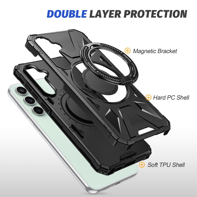 For Samsung Galaxy A15 MagSafe Magnetic Shockproof Phone Case with Ring Holder(Black) - Galaxy Phone Cases by PMC TechLife | Online Shopping South Africa | PMC TechLife