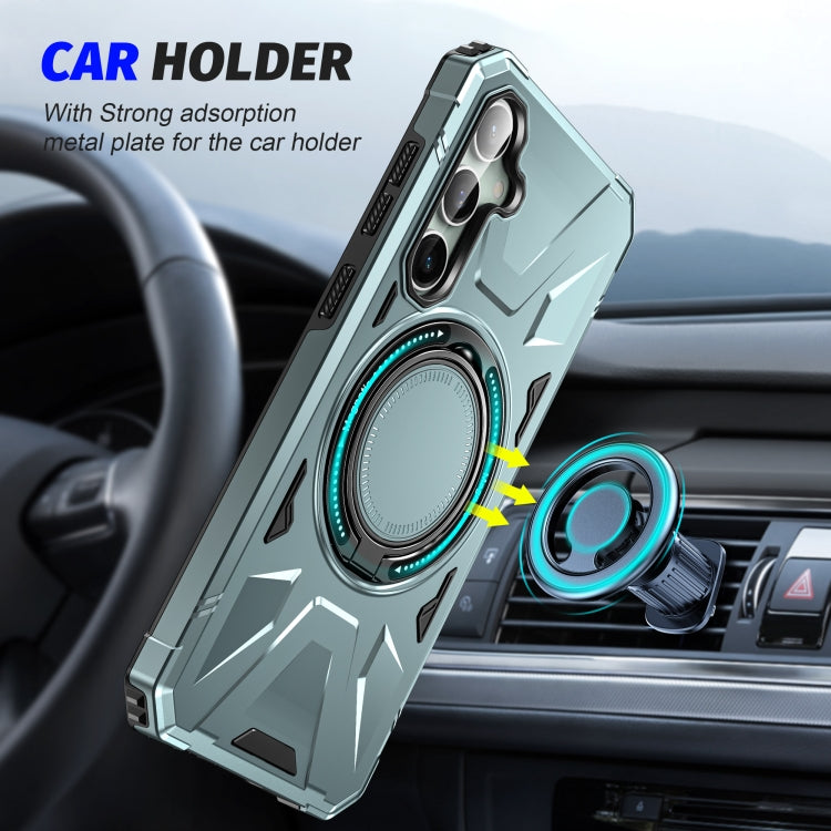 For Samsung Galaxy A15 MagSafe Magnetic Shockproof Phone Case with Ring Holder(Green) - Galaxy Phone Cases by PMC TechLife | Online Shopping South Africa | PMC TechLife | Buy Now Pay Later Mobicred