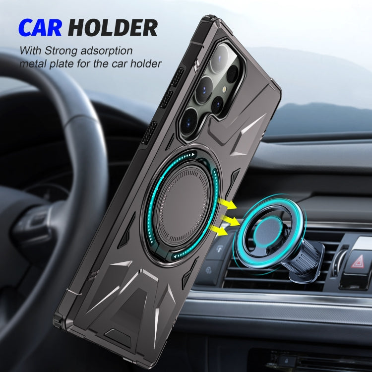 For Samsung Galaxy S24 Ultra 5G MagSafe Magnetic Shockproof Phone Case with Ring Holder(Dark Grey) - Galaxy S24 Ultra 5G Cases by PMC TechLife | Online Shopping South Africa | PMC TechLife