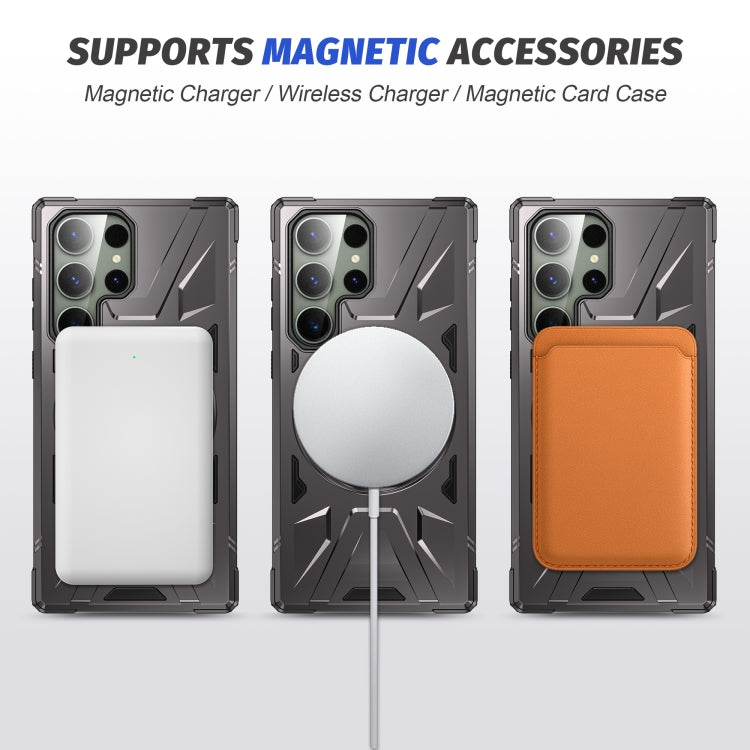 For Samsung Galaxy S24 Ultra 5G MagSafe Magnetic Shockproof Phone Case with Ring Holder(Dark Grey) - Galaxy S24 Ultra 5G Cases by PMC TechLife | Online Shopping South Africa | PMC TechLife