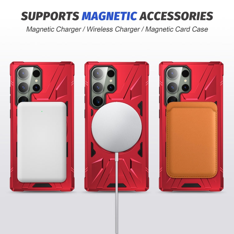 For Samsung Galaxy S24+ 5G MagSafe Magnetic Shockproof Phone Case with Ring Holder(Red) - Galaxy S24+ 5G Cases by PMC TechLife | Online Shopping South Africa | PMC TechLife