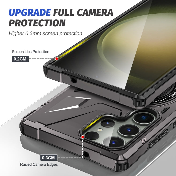 For Samsung Galaxy S24+ 5G MagSafe Magnetic Shockproof Phone Case with Ring Holder(Dark Grey) - Galaxy S24+ 5G Cases by PMC TechLife | Online Shopping South Africa | PMC TechLife