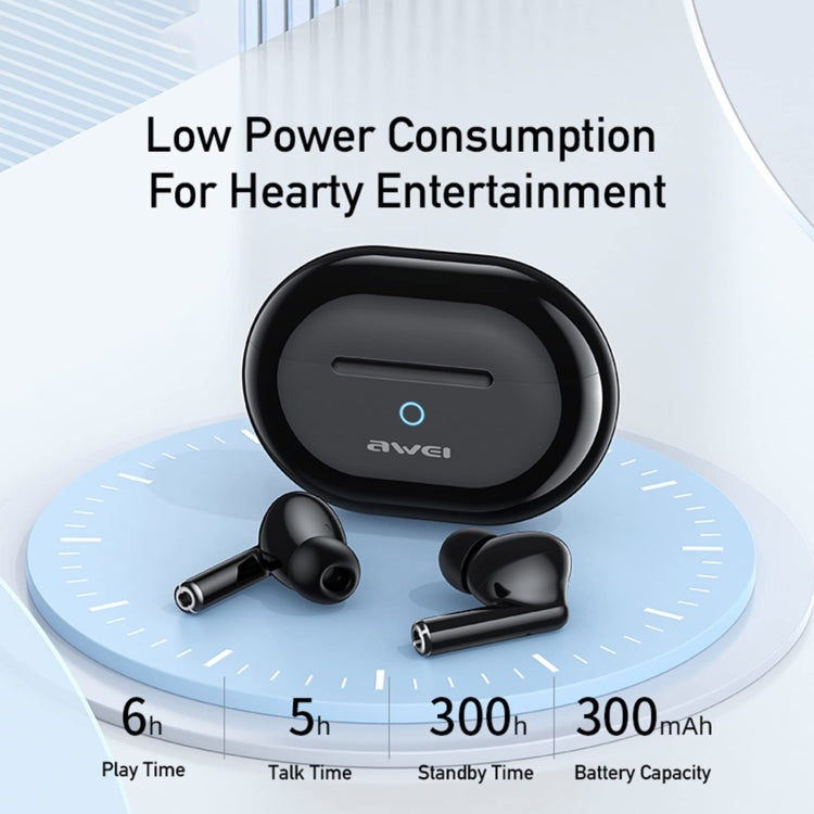 awei T61 Noise Reduction Dual Mic TWS Bluetooth Earbuds(Black) - TWS Earphone by awei | Online Shopping South Africa | PMC Jewellery | Buy Now Pay Later Mobicred