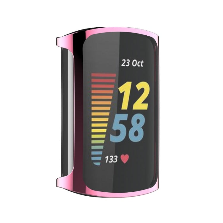 For Fitbit Charge 6 / 5 Full Coverage TPU Electroplated Watch Protective Case(Pink) - Watch Cases by PMC TechLife | Online Shopping South Africa | PMC TechLife