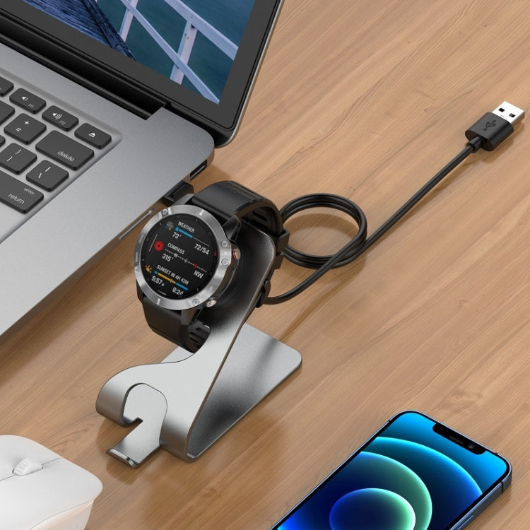 For Venu3 / Venu3S / Vivoactive 5 Portable Magnetic Metal Charger Holder with Data Function(Grey) - Charger by PMC TechLife | Online Shopping South Africa | PMC TechLife