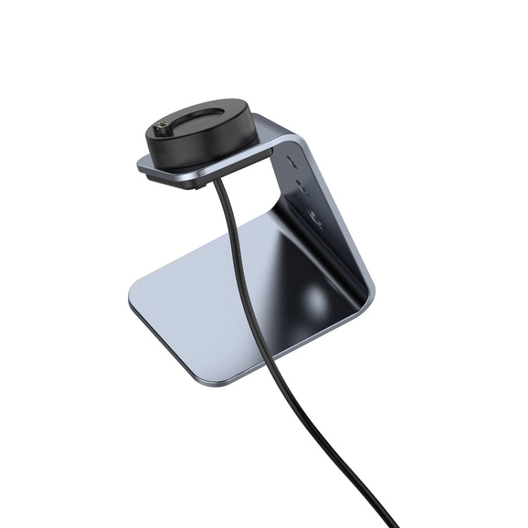 For Venu3 / Venu3S / Vivoactive 5 Portable Metal Charger Holder with Data Function, Right Interface(Grey) - Charger by PMC TechLife | Online Shopping South Africa | PMC TechLife