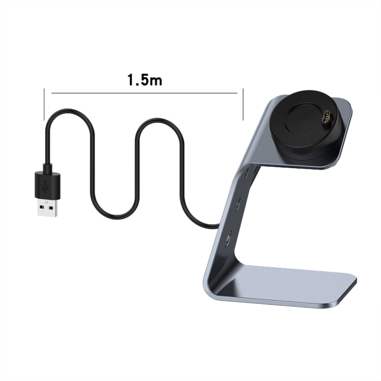 For Venu3 / Venu3S / Vivoactive 5 Portable Metal Charger Holder with Data Function, Right Interface(Grey) - Charger by PMC TechLife | Online Shopping South Africa | PMC TechLife
