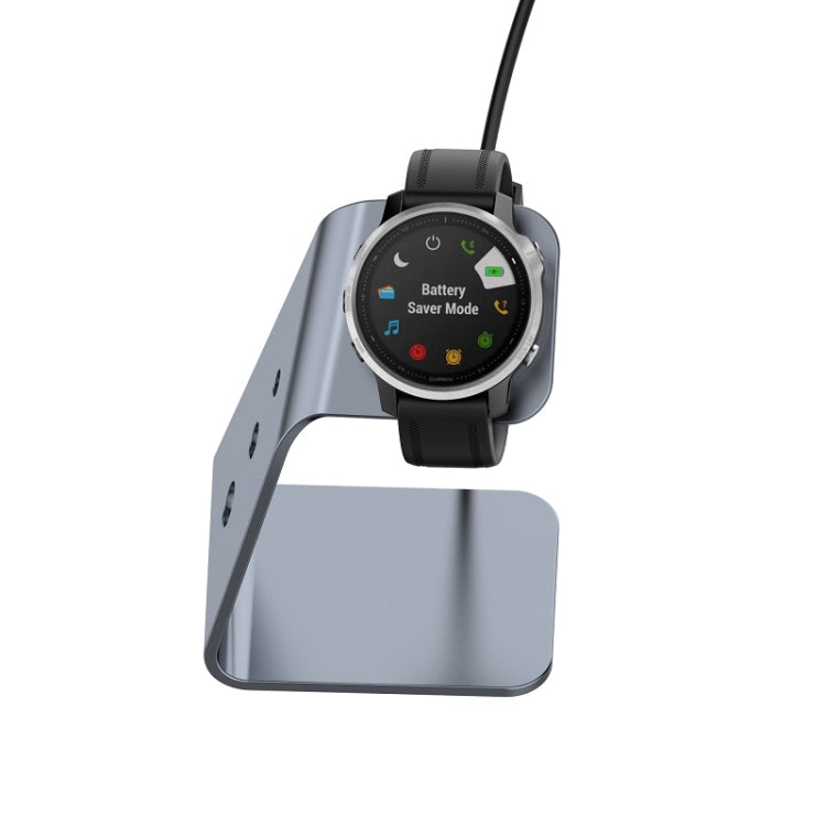 For Venu3 / Venu3S / Vivoactive 5 Portable Metal Charger Holder with Data Function, Right Interface(Grey) - Charger by PMC TechLife | Online Shopping South Africa | PMC TechLife