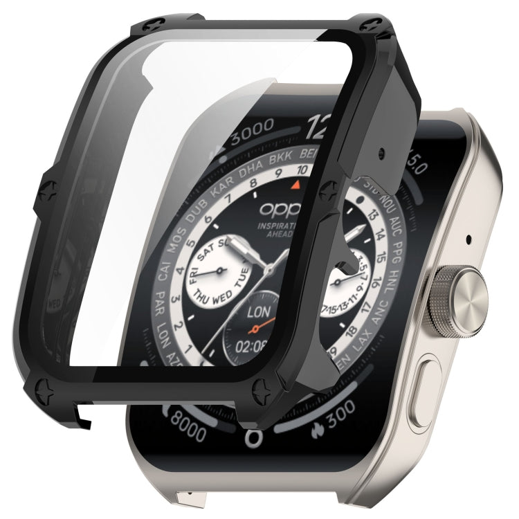 For OPPO Watch 4 Pro PC + Tempered Film Integrated Watch Protective Case(Black) -  by PMC TechLife | Online Shopping South Africa | PMC TechLife