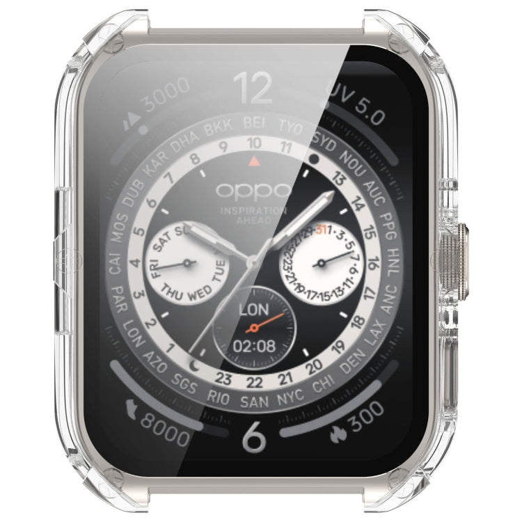For OPPO Watch 4 Pro PC + Tempered Film Integrated Watch Protective Case(Transparent White) -  by PMC TechLife | Online Shopping South Africa | PMC TechLife