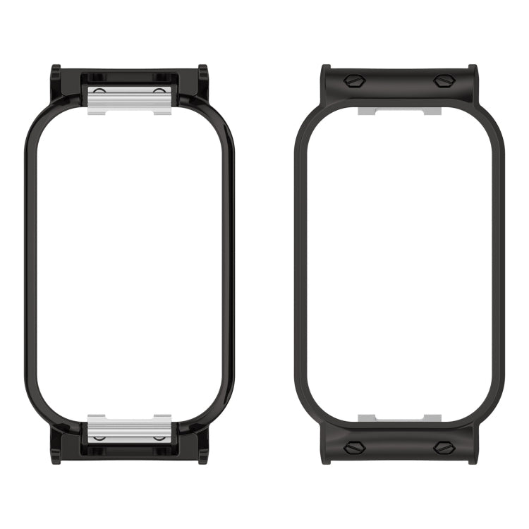 For Xiaomi Smart Band 8 Active / Redmi Band 2 Metal Frame Watch Protective Case(Black) - Watch Cases by PMC TechLife | Online Shopping South Africa | PMC TechLife