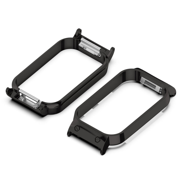 For Xiaomi Smart Band 8 Active / Redmi Band 2 Metal Frame Watch Protective Case(Black) - Watch Cases by PMC TechLife | Online Shopping South Africa | PMC TechLife