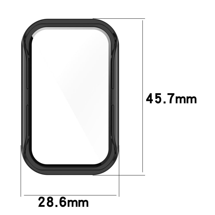 For Xiaomi Smart Band 8 Active / Redmi Band 2 PC + Tempered Film Integrated Watch Protective Case(Ink Blue) - Watch Cases by PMC TechLife | Online Shopping South Africa | PMC TechLife