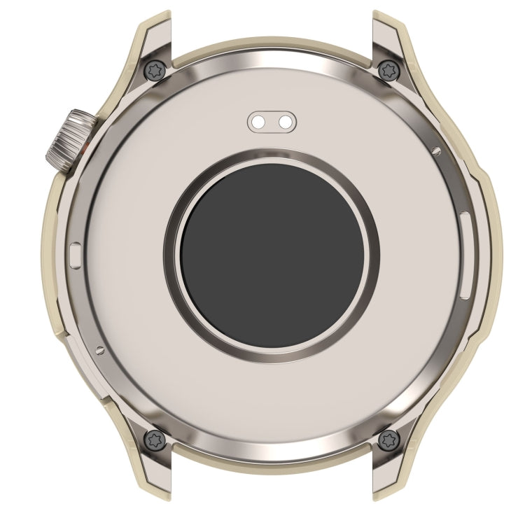 For Amazfit Balance A2286 PC + Tempered Film Integrated Watch Protective Case(Ivory White) - Watch Cases by PMC TechLife | Online Shopping South Africa | PMC TechLife