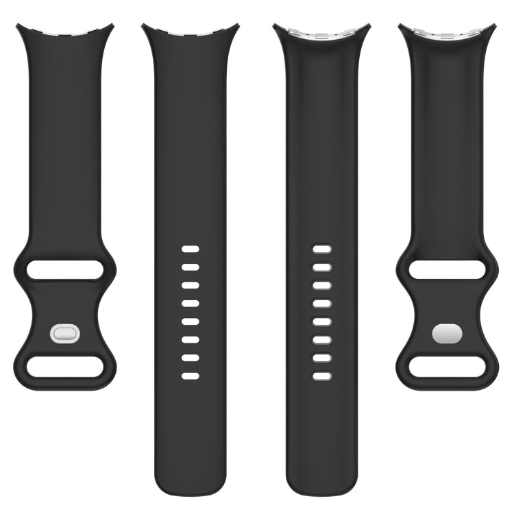 For Google Pixel Watch 2 Solid Color Silicone Watch Band, Size:S Size(Black) - Watch Bands by PMC TechLife | Online Shopping South Africa | PMC TechLife