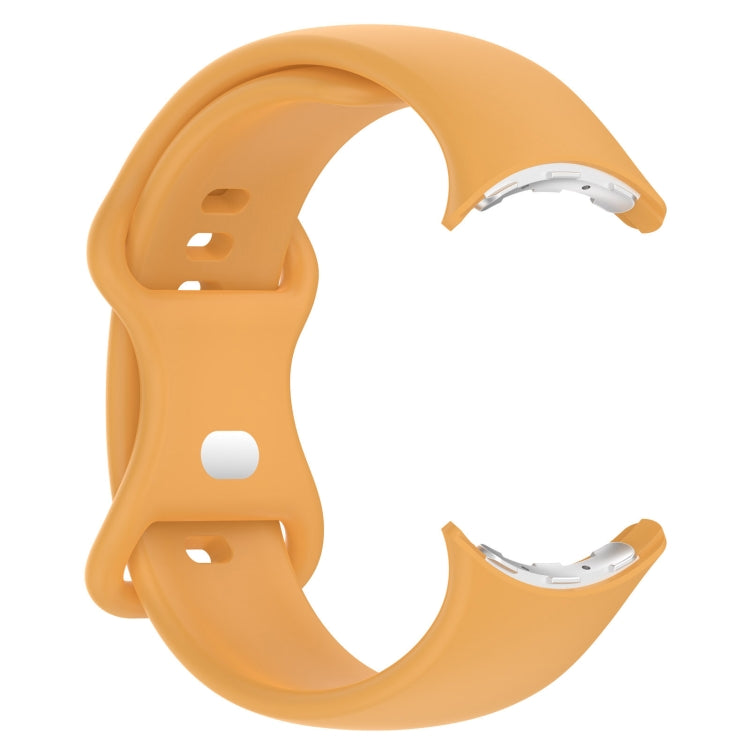 For Google Pixel Watch 2 Solid Color Silicone Watch Band, Size:S Size(Yellow) - Watch Bands by PMC TechLife | Online Shopping South Africa | PMC TechLife