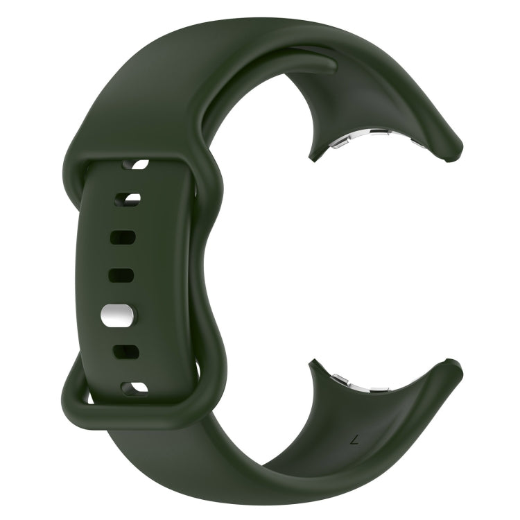 For Google Pixel Watch 2 Solid Color Silicone Watch Band, Size:S Size(Green) - Watch Bands by PMC TechLife | Online Shopping South Africa | PMC TechLife