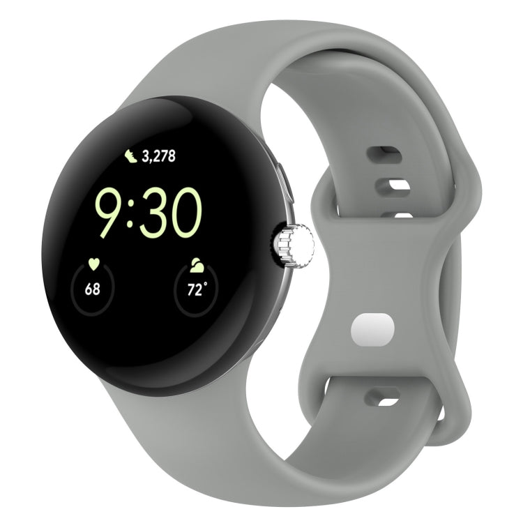 For Google Pixel Watch 2 Solid Color Silicone Watch Band, Size:L Size(Grey) - free shipping - PMC TechLife - Order now!