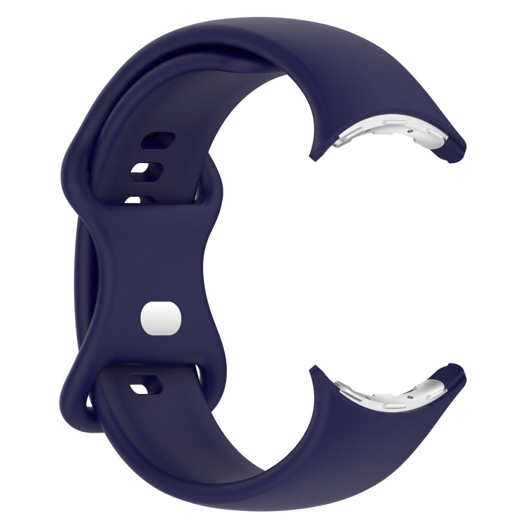 For Google Pixel Watch 2 Solid Color Silicone Watch Band, Size:L Size(Blue) - Watch Bands by PMC TechLife | Online Shopping South Africa | PMC TechLife