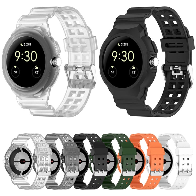 For Google Pixel Watch 2 Integrated Fully Enclosed Silicone Watch Band(Black) - Watch Bands by PMC TechLife | Online Shopping South Africa | PMC TechLife