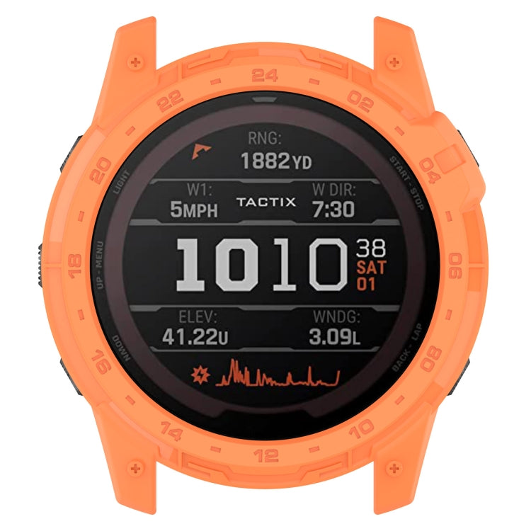 For Garmin Tactix 7 Amoled Armor Hollow TPU Watch Protective Case(Orange) - Watch Cases by PMC TechLife | Online Shopping South Africa | PMC TechLife