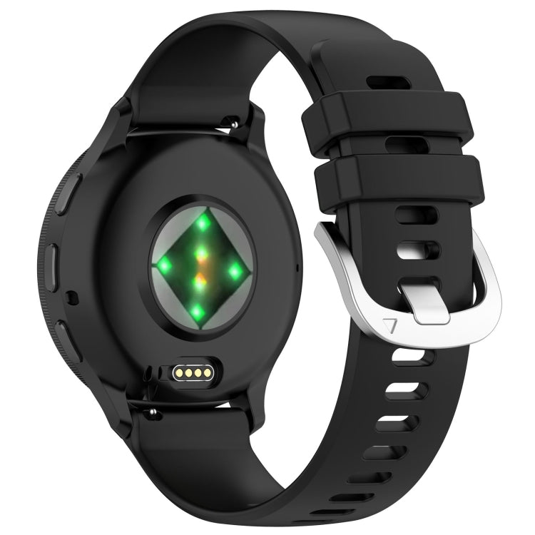 For Garmin Venu 3 Liquid Glossy Silver Buckle Silicone Watch Band(Black) - Watch Bands by PMC TechLife | Online Shopping South Africa | PMC TechLife