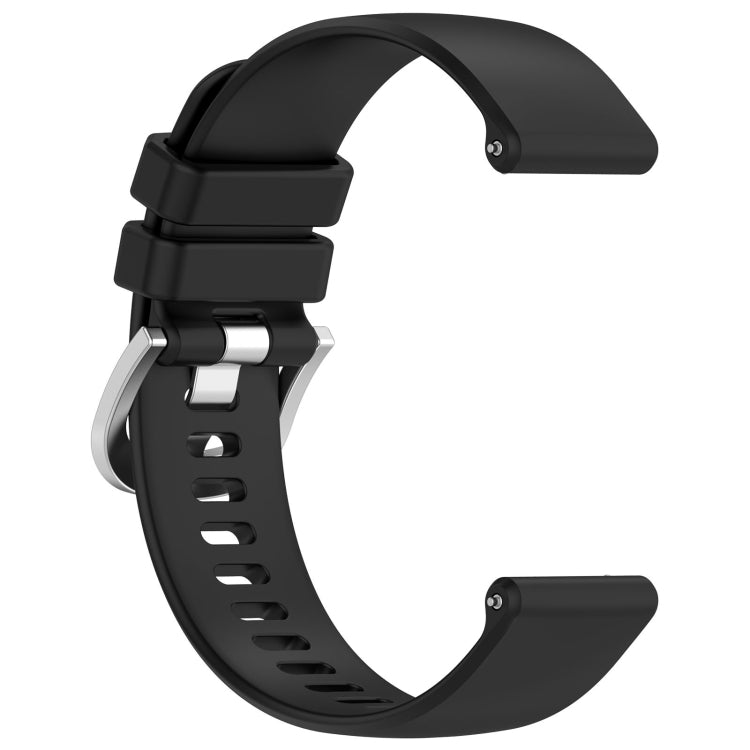 For Garmin Venu 3 Liquid Glossy Silver Buckle Silicone Watch Band(Black) - Watch Bands by PMC TechLife | Online Shopping South Africa | PMC TechLife