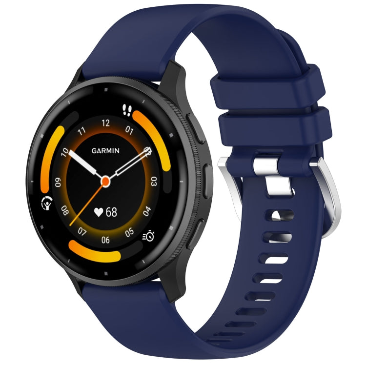 For Garmin Venu 3 Liquid Glossy Silver Buckle Silicone Watch Band(Dark Blue) - Watch Bands by PMC TechLife | Online Shopping South Africa | PMC TechLife