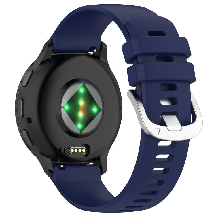 For Garmin Venu 3 Liquid Glossy Silver Buckle Silicone Watch Band(Dark Blue) - Watch Bands by PMC TechLife | Online Shopping South Africa | PMC TechLife