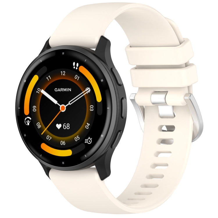 For Garmin Venu 3 Liquid Glossy Silver Buckle Silicone Watch Band(Starlight Color) - Watch Bands by PMC TechLife | Online Shopping South Africa | PMC TechLife