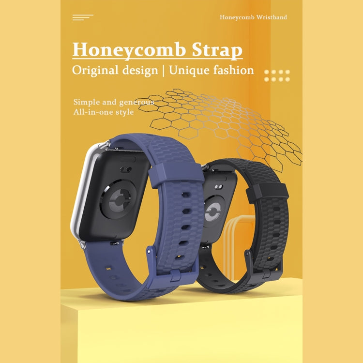 For Xiaomi Mi Band 8 Pro Mijobs Honeycomb Texture Silicone Watch Band(Midnight Blue Black) - Watch Bands by MIJOBS | Online Shopping South Africa | PMC Jewellery