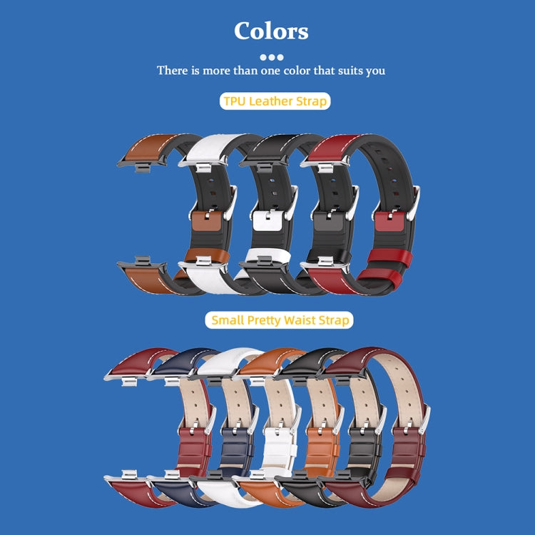 For Xiaomi Smart Band 9 Pro / 8 Pro Mijobs Genuine Leather Slim Watch Band(White Silver) - Watch Bands by MIJOBS | Online Shopping South Africa | PMC TechLife | Buy Now Pay Later Mobicred