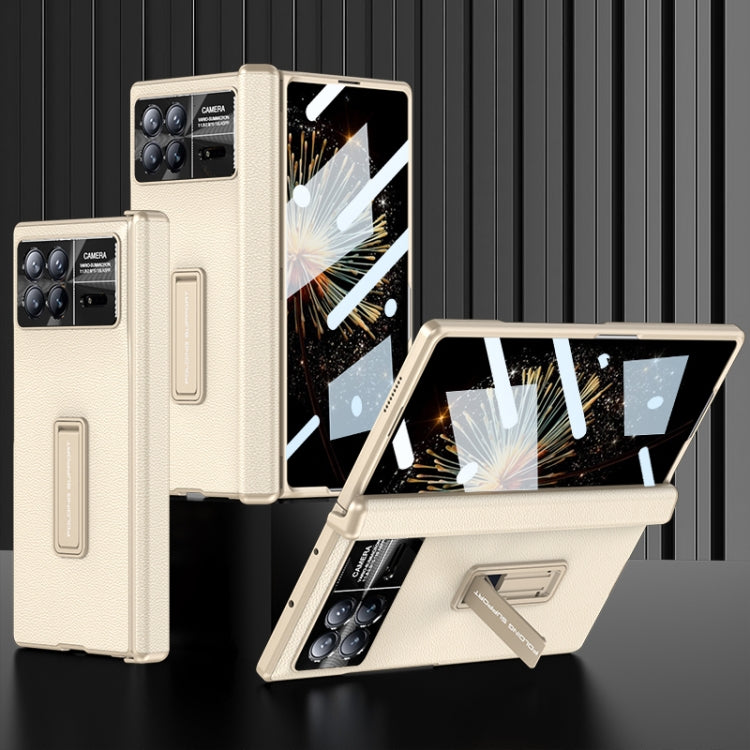 For Xiaomi Mix Fold 3 GKK Magnetic Hinge Flip Leather Phone Case with Holder(Gold) - free shipping - PMC TechLife - Order now!