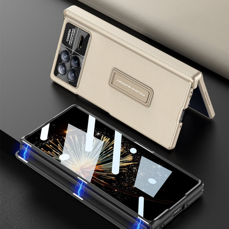 For Xiaomi Mix Fold 3 GKK Magnetic Hinge Flip Leather Phone Case with Holder(Gold) - free shipping - PMC TechLife - Order now!