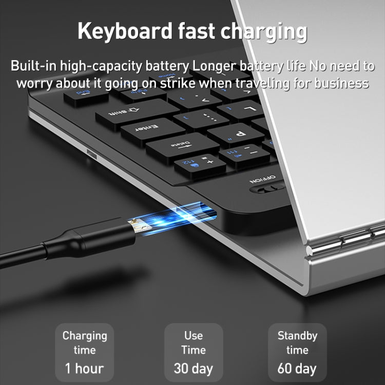 GKK Metal Folding Holder + Bluetooth Keyboard + Pen + Pen Slots + Mouse Set(Black) - free shipping - PMC TechLife - Order now!