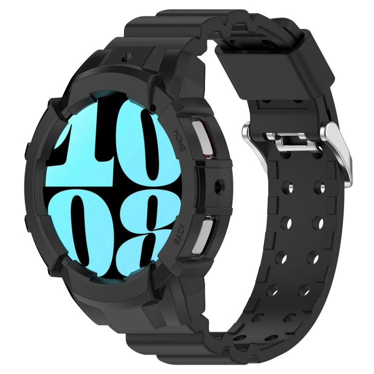 For Samsung Galaxy Watch 6 40mm Armor Silicone Watch Band + Watch Case Set(Black) - Watch Bands by PMC TechLife | Online Shopping South Africa | PMC TechLife | Buy Now Pay Later Mobicred