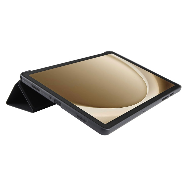 For Samsung Galaxy Tab A9+ Tri-fold Holder Flip Horizontal Flip TPU Leather Tablet Case(Black) - Galaxy Tab A9+ by PMC TechLife | Online Shopping South Africa | PMC TechLife | Buy Now Pay Later Mobicred